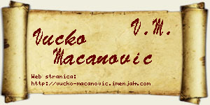 Vučko Macanović vizit kartica